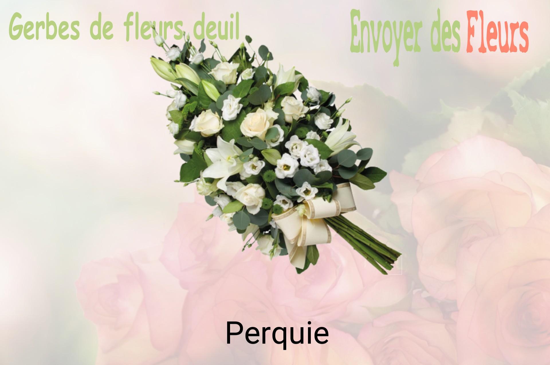 Gerbe de fleurs de deuil livrée à Perquie